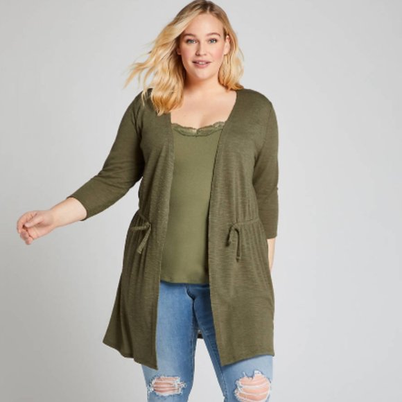 Lane Bryant Tops - Lane Bryant Textured Tie-Waist Overpiece NWT